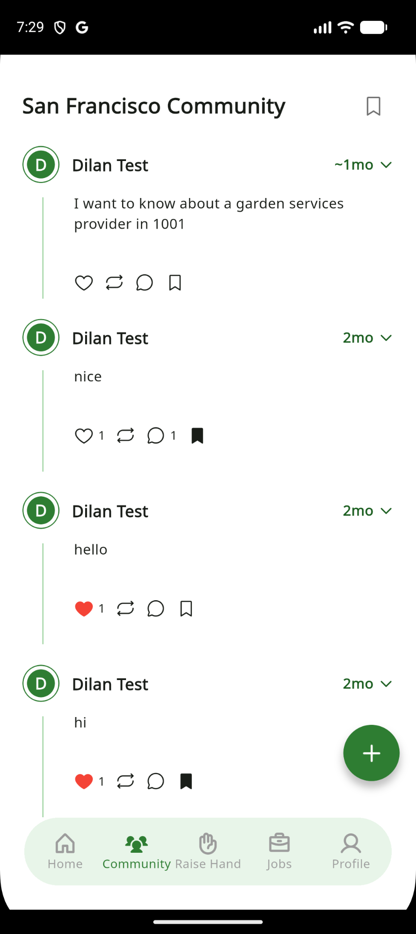 GRDN Helper community feed